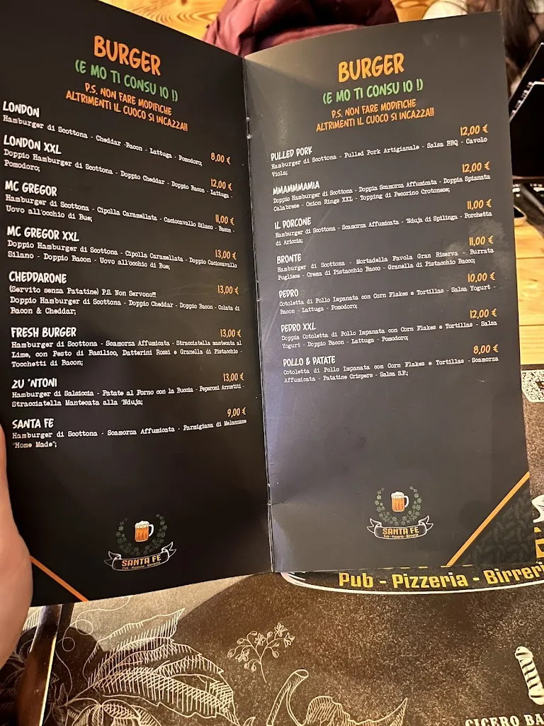 Menu_PUB SANTA FE_Santa Eufemia Lamezia_image_3