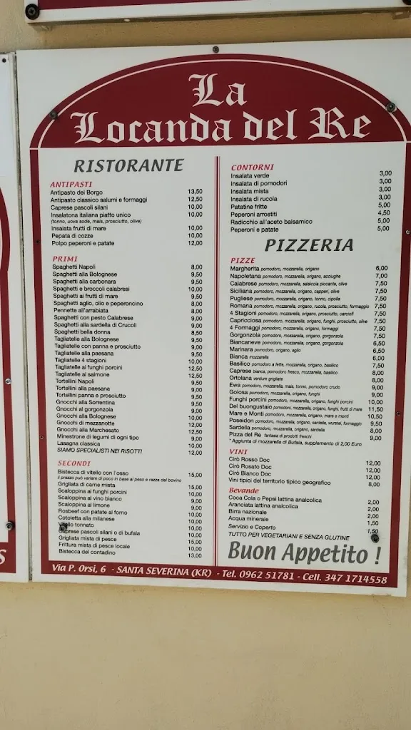 Menu_La locanda del re ristorante pizzeria siamo sempre aperti_Santa Severina_image_1