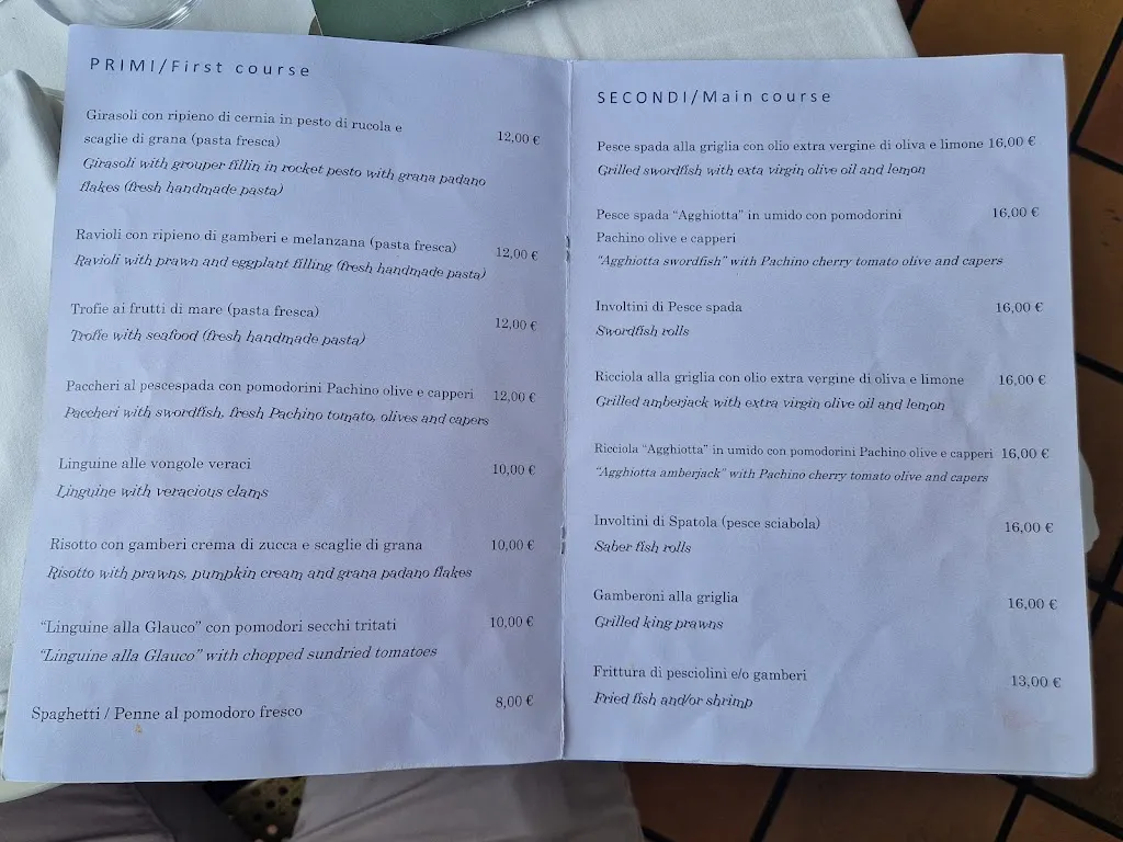 Menu_Ristorante Glauco - Terrazza sul mare dal 1947_Scilla_immagine_3