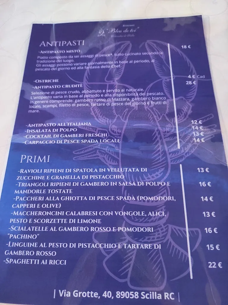 Menu_Ristorante Bleu De Toi_Scilla_image_1