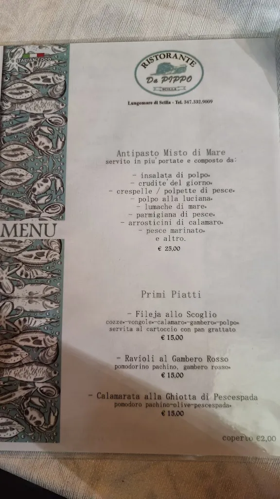 Menu_Da Pippo...ristorante...specialita di pesce_Scilla_immagine_4