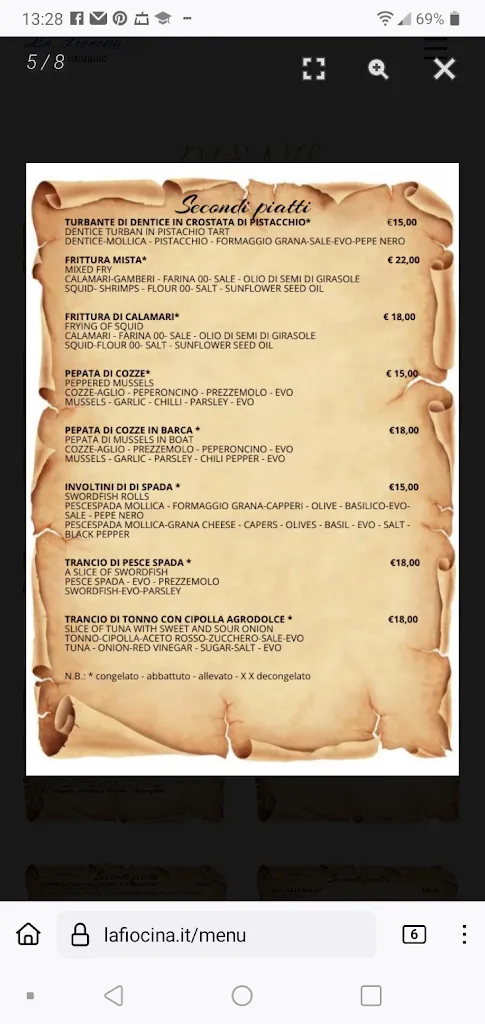 Menu_La Fiocina_Scilla_image_2