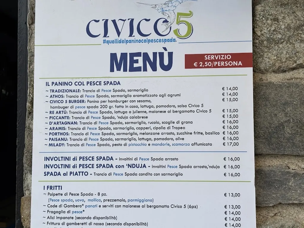 Menu_Civico 5 - #quellidelpaninocolpescespada_Scilla_image_2