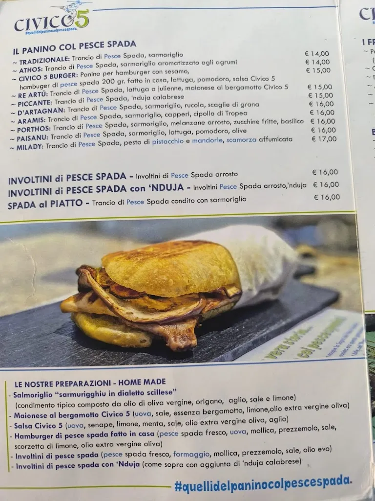 Menu_Civico 5 - #quellidelpaninocolpescespada_Scilla_image_3