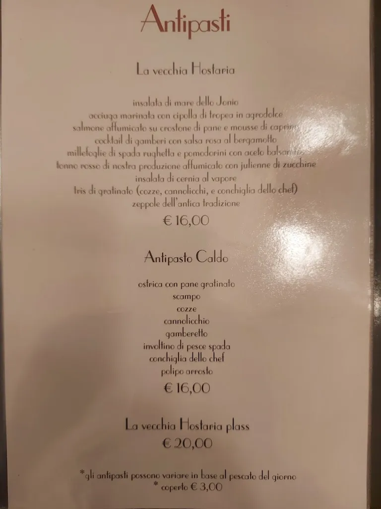 Menu_La Vecchia Hosteria_Siderno_image_1