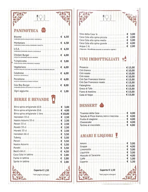 Menu_Osteria N° 1 Ristorante•Pizzeria•Braceria_Sibari_image_2