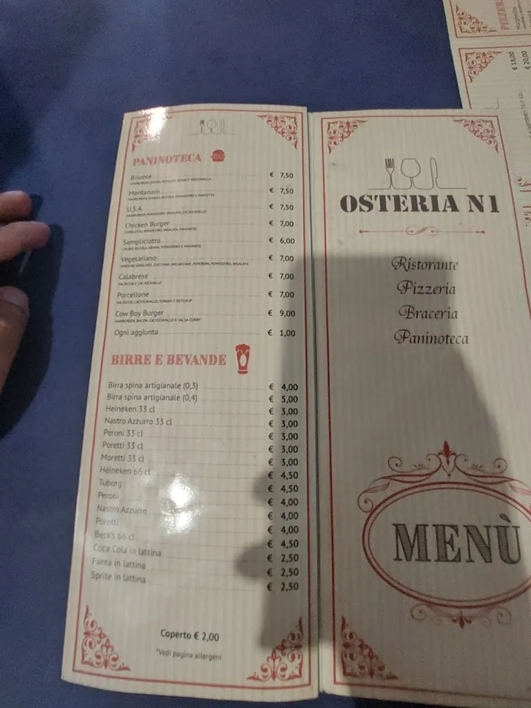 Menu_Osteria N° 1 Ristorante•Pizzeria•Braceria_Sibari_image_4