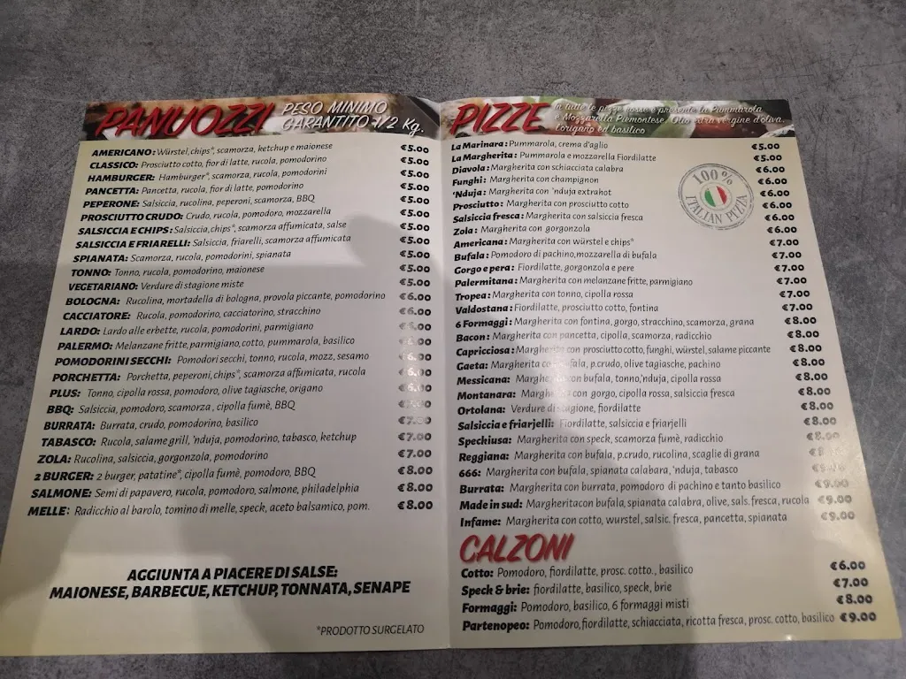 Menu_100% Made in Italy - panuozzi e pizze da asporto_Settimo_image_1