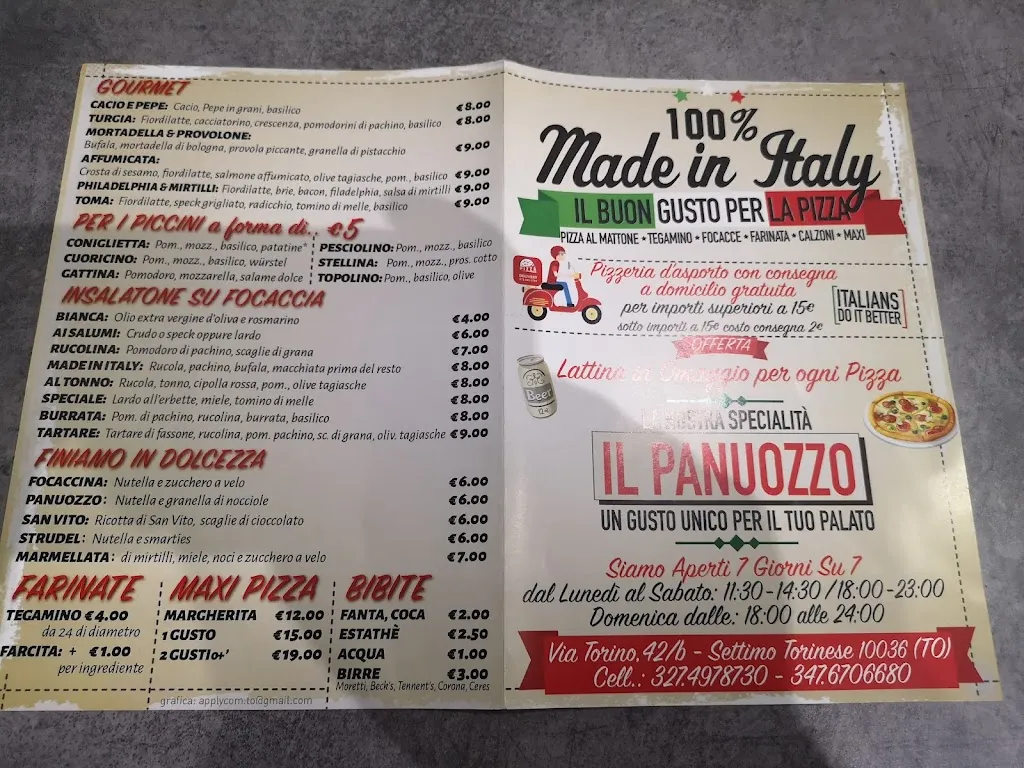 Menu_100% Made in Italy - panuozzi e pizze da asporto_Settimo_image_3