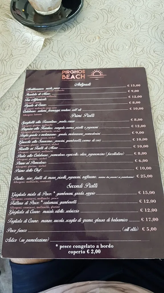 Menu_Pirghos Beach_Squillace_image_1