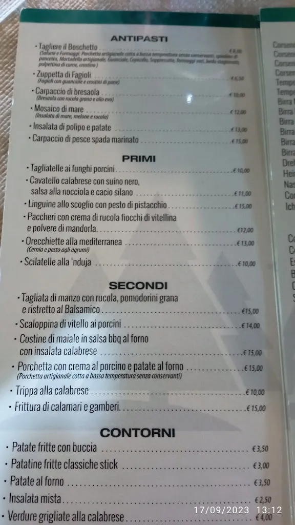 Menu_Bar Ristorante Pizzeria 