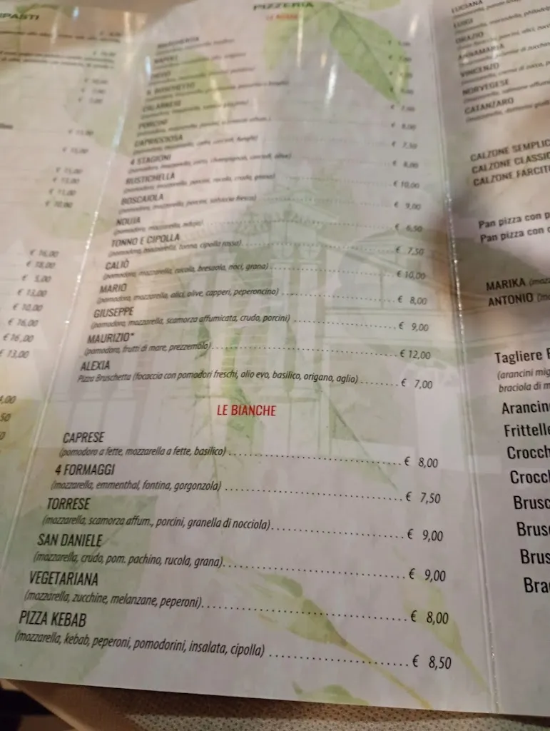 Menu_Bar Ristorante Pizzeria 