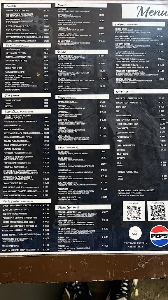 Menu_Trattoria Pizzeria bar La Follia_Weather Station_image_1