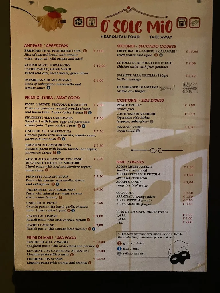 Menu_Ristorante Take Away 'O SOLE MIO Neapolitan Food Agerola_Agerola_image_3
