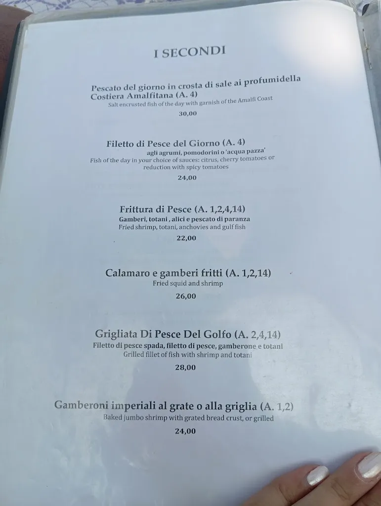 Menu_L'Incanto, Amalfi Coast_Agerola_image_1