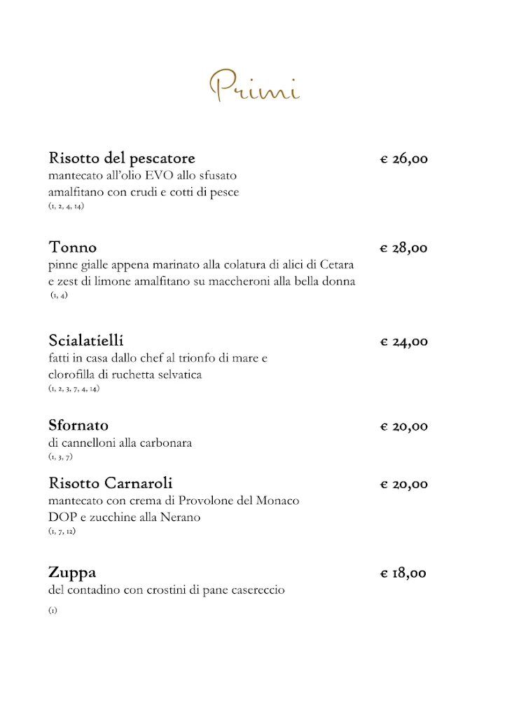 Menü_Tarì Art Restaurant_Amalfi_Bild_3