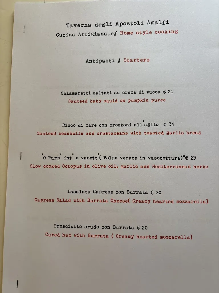 Menu_Taverna degli Apostoli_Amalfi_immagine_1