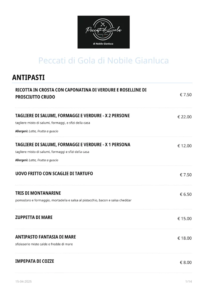 Menu_Ristorante - Pizzeria 
