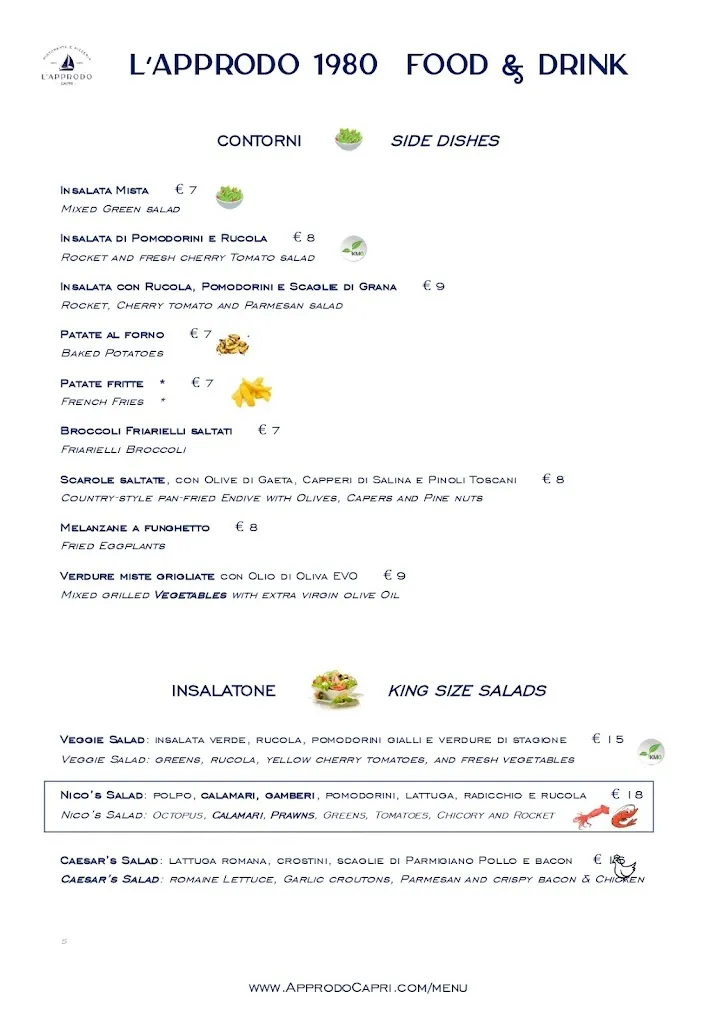 Menu_L'Approdo 1980 Food & Drink_Anacapri_image_3
