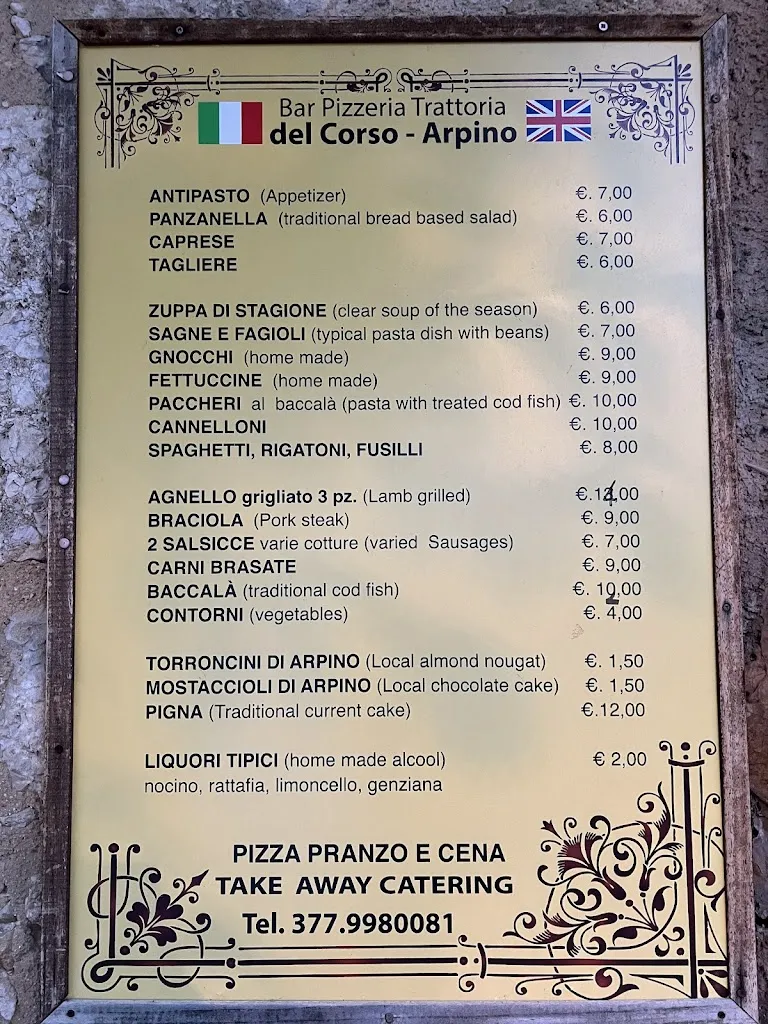 Menu_Trattoria Del Corso_Arpino_image_1