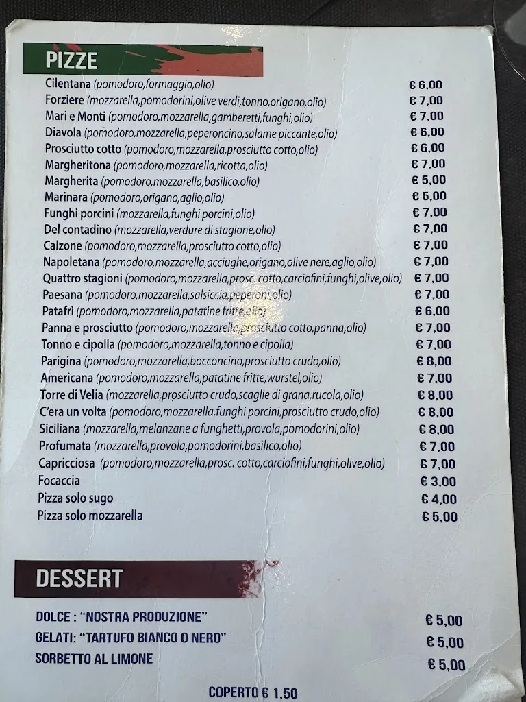 Menu_Ristorante Pizzeria 