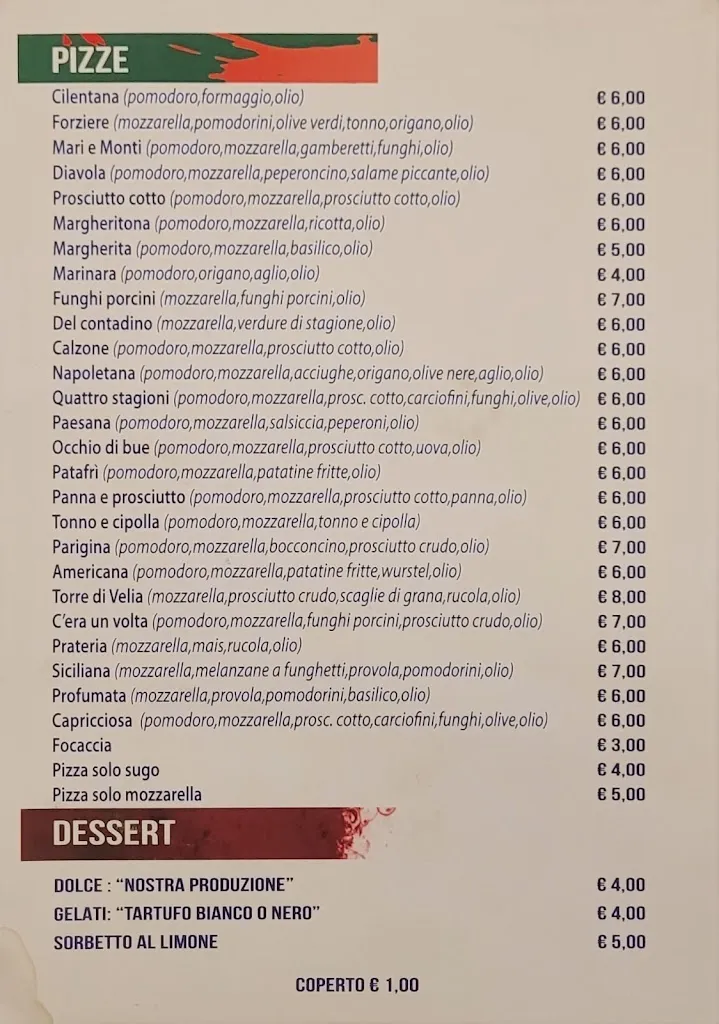 Menu_Ristorante Pizzeria 