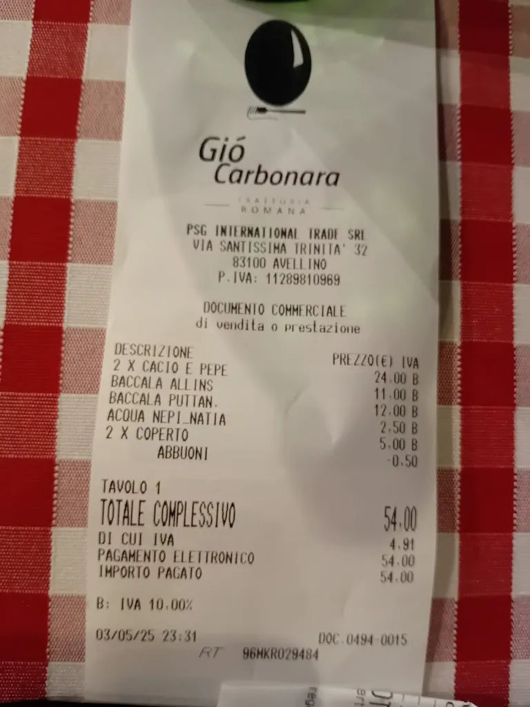 Donato Violante_Gió Carbonara Trattoria_Avellino_review