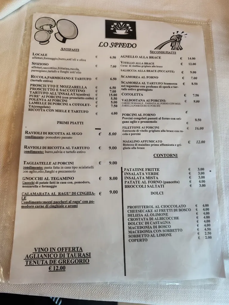 Menu_Ristorante Lo Spiedo_Bagnoli Irpino_immagine_2