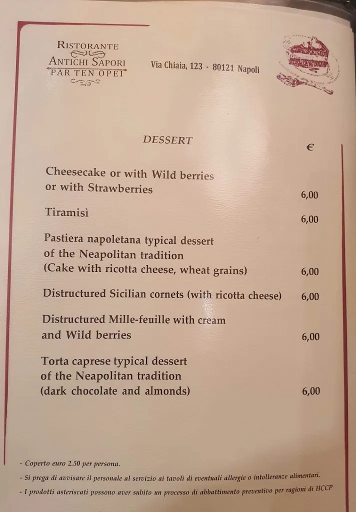 Menu_Antichi Sapori Partenopei Restaurant_Avvocata_image_1