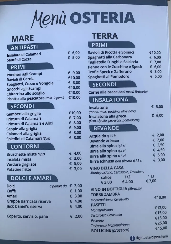 Menu_Il Gatto e La Volpe Ristorante Francavilla al mare_Francavilla al Mare_image_1