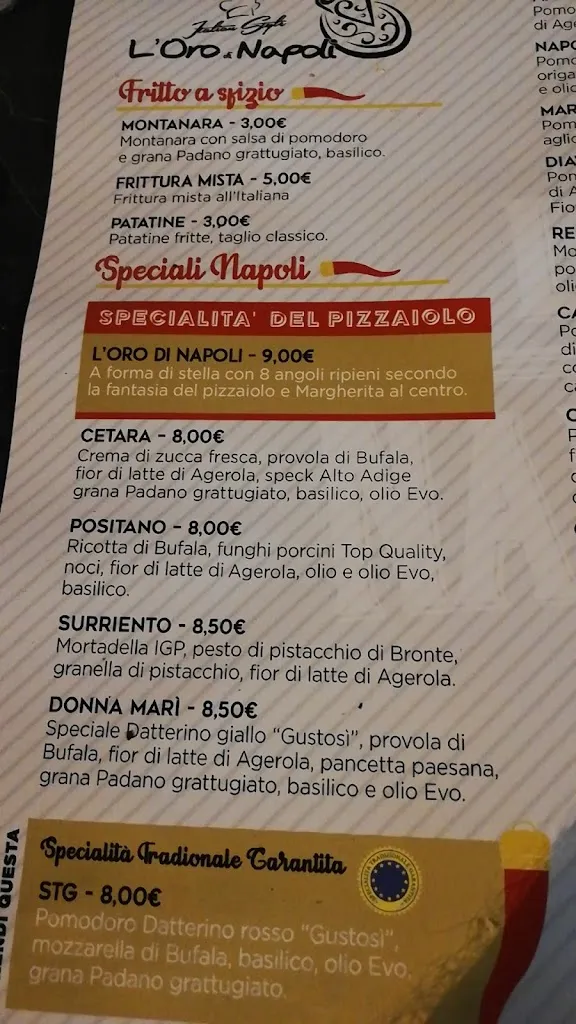 Menu_Pizzeria l'Oro di Napoli_Bivio Santa Cecilia_image_2