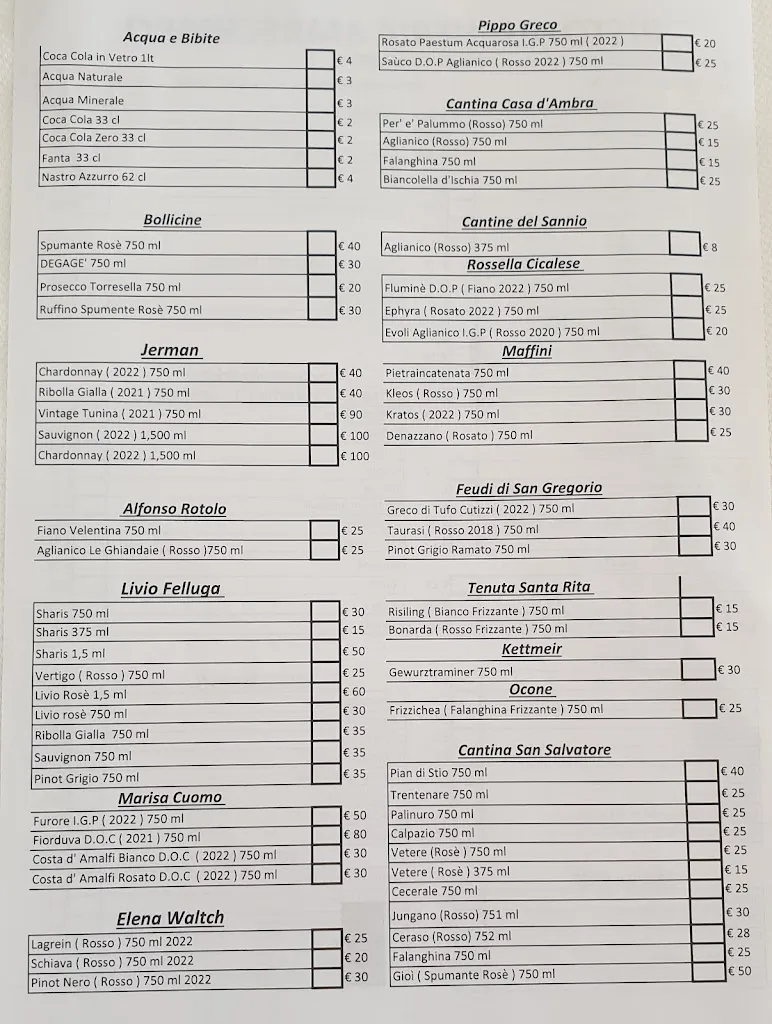 Menu_Ristopescheria Marechiaro_Capaccio_imagen_1