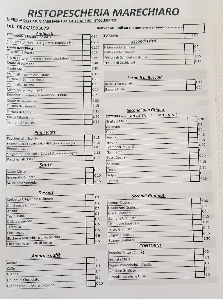 Menu_Ristopescheria Marechiaro_Capaccio_imagen_2