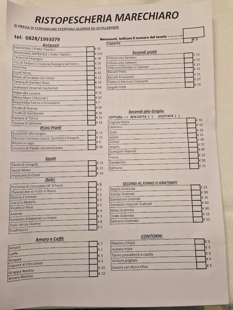 Menu_Ristopescheria Marechiaro_Capaccio_imagen_3