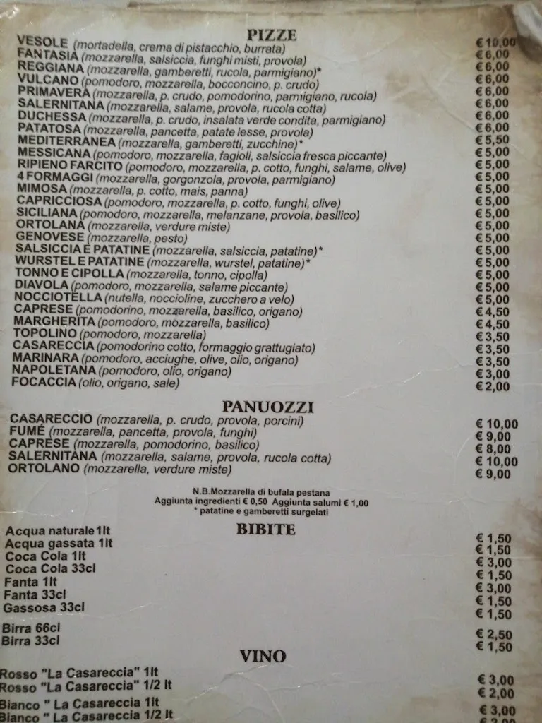 Menu_Casareccia Ristorante/Pizzeria_Capaccio_image_3