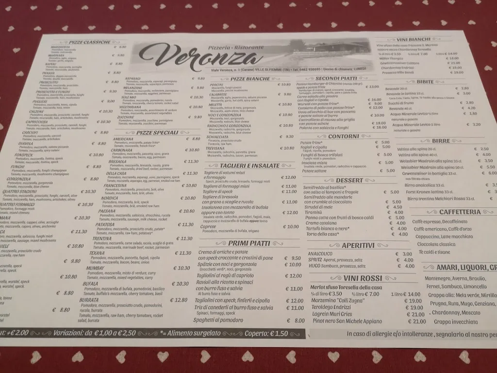 Menu_Pizzeria Ristorante Veronza da Tiziana_Carano_image_4