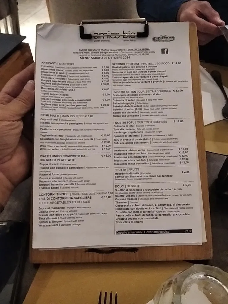 Menu_Amico Bio Spartacus Arena_Capua_image_1