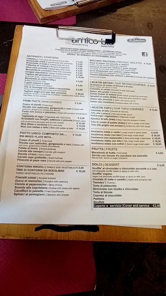 Menu_Amico Bio Spartacus Arena_Capua_image_2