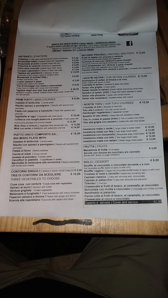 Menu_Amico Bio Spartacus Arena_Capua_image_3