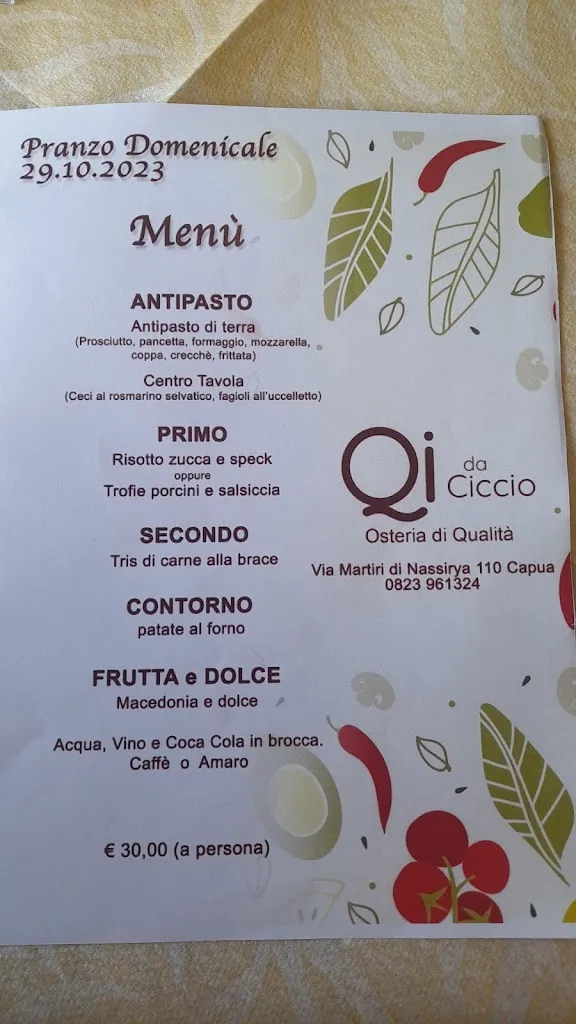 Menu_Qi Osteria da Ciccio_Capua_image_1