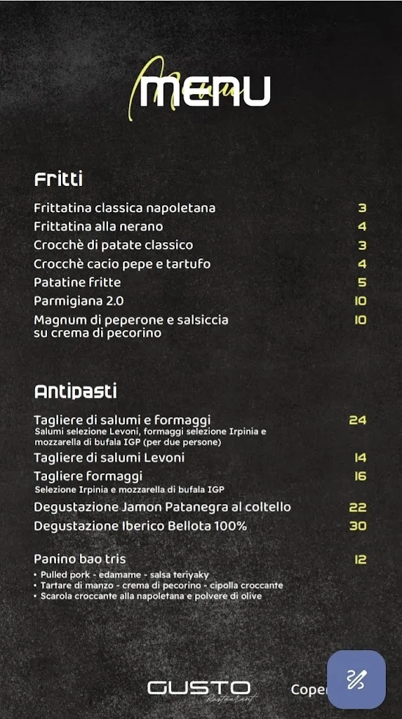 Menu_GUSTO restaurant braceria pizzeria_Capua_image_1