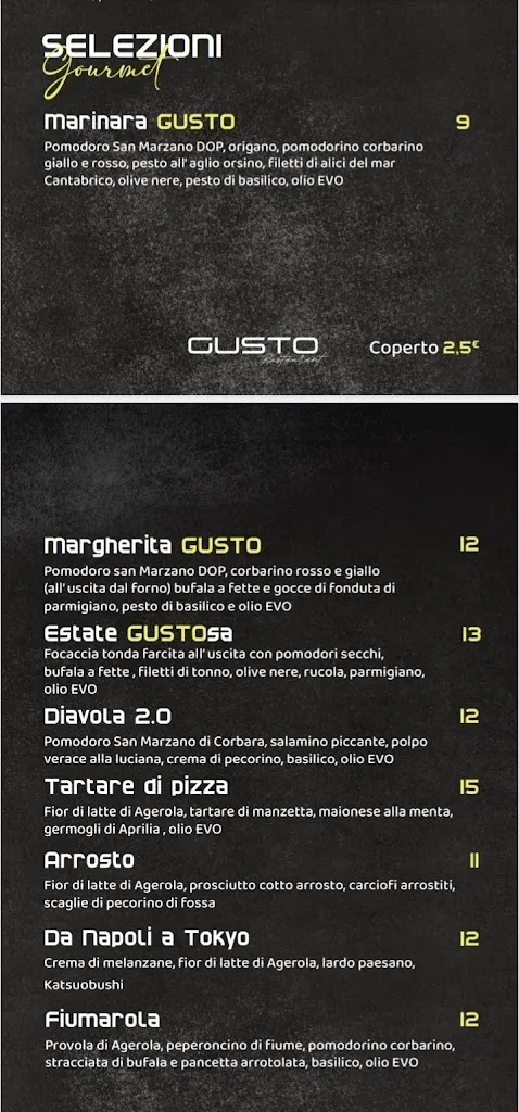 Menu_GUSTO restaurant braceria pizzeria_Capua_image_3