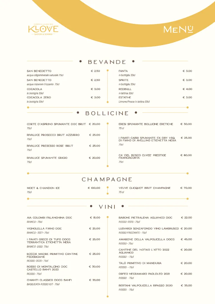 Menu_Klove | Pizzeria | Lounge Bar_Casal di Principe_image_1