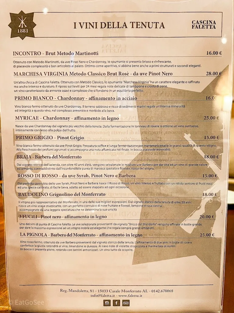 Menu_Cascina Faletta - Ristorante - B&B - Wine Tasting_Casale_image_1