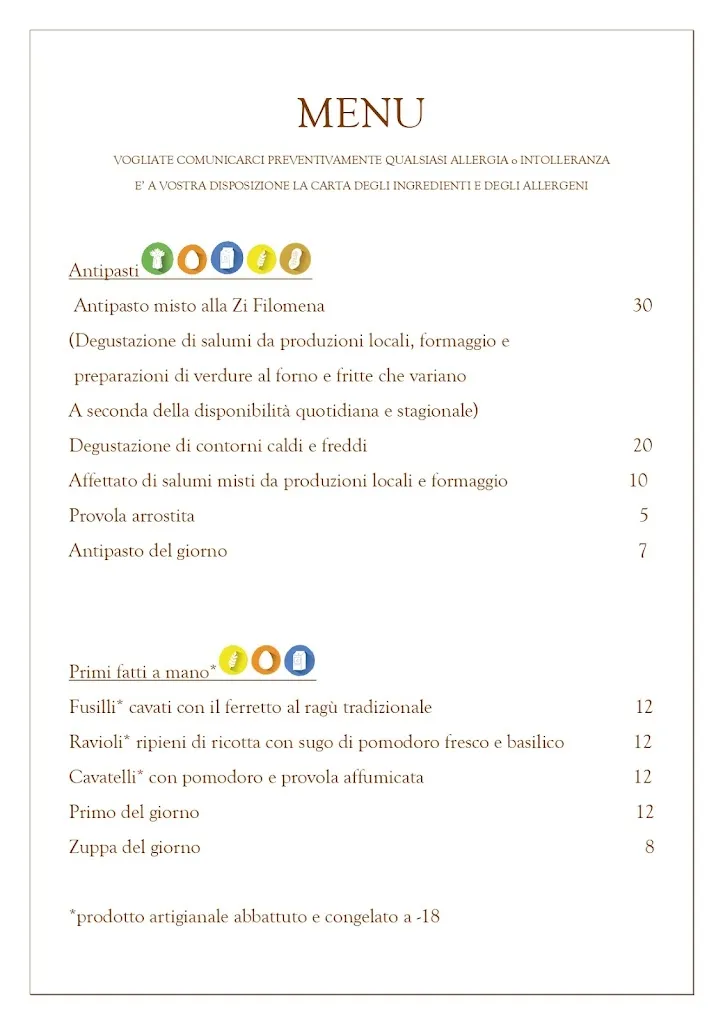 Menu_Zi Filomena_Caselle in Pittari_image_1