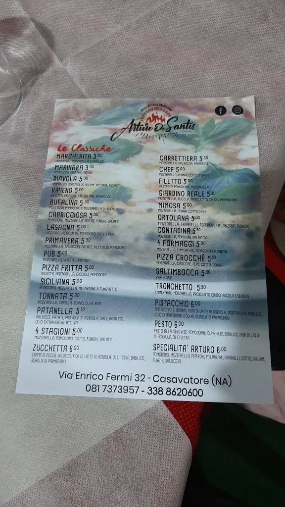 Menu_Antica Pizzeria Napoletana Arturo De Santis_Casavatore_image_3
