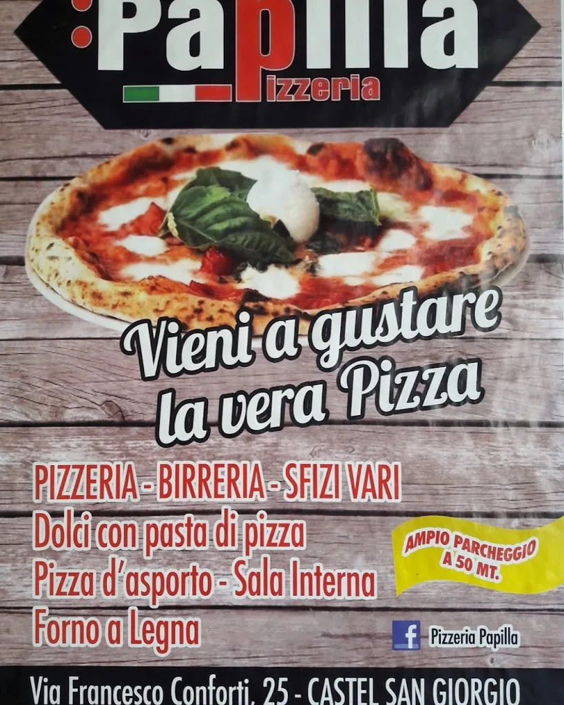 Menu_PIZZERIA PAPILLA Pluricampione del Mondo_Castel San Giorgio_image_1