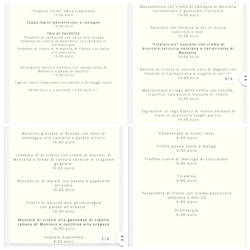 Menu_Palazzo Vittoli - Ristorante_Castelfranci_image_1