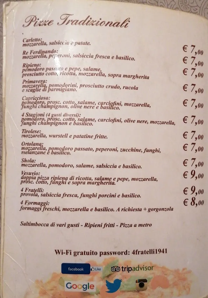 Menu_4 Fratelli Ristorante Pizzeria_Castel Volturno_immagine_2