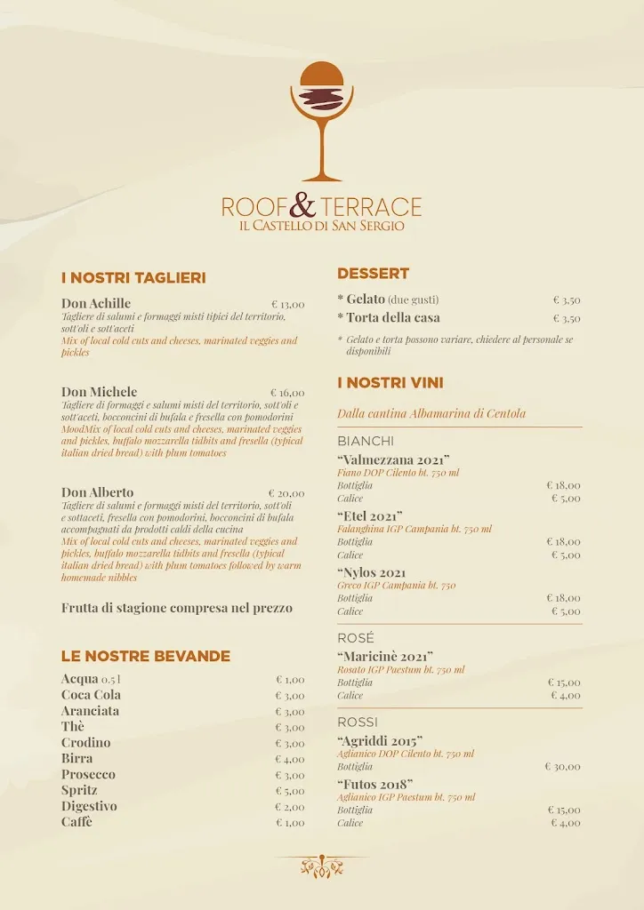 Menu_Roof&Terrace - Il Castello di San Sergio_Centola_image_1